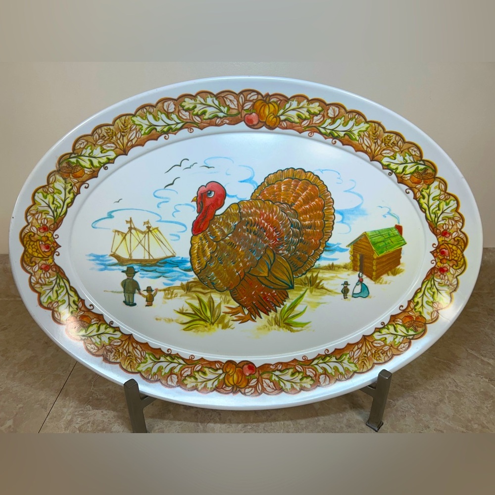 Vintage Brookpark melamine Thanksgiving Turkey Platter
